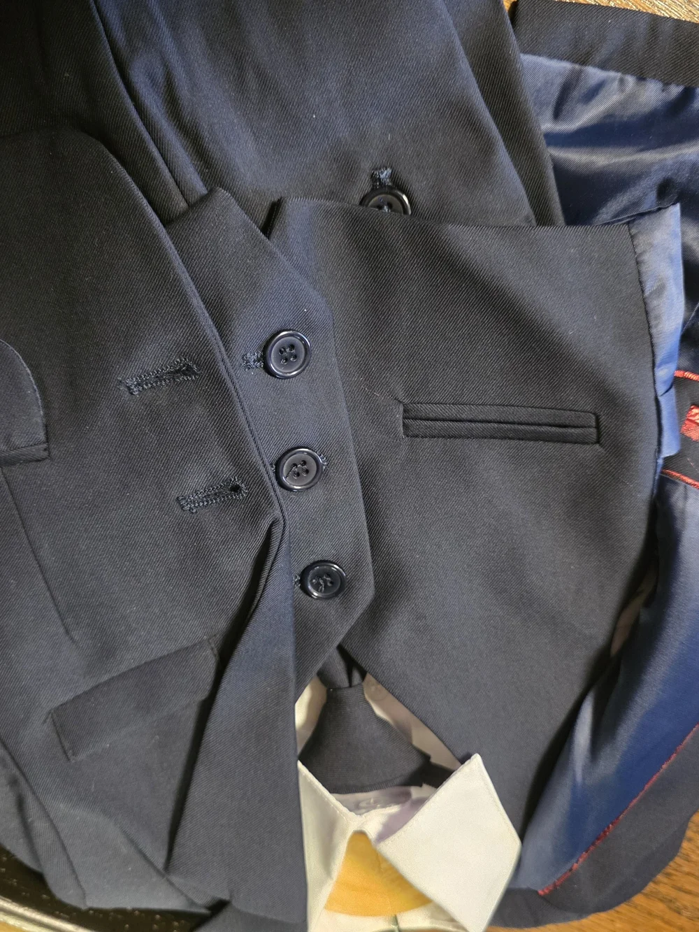 Boys Navy 5-Piece Suit Jacket & Pants 3-6M